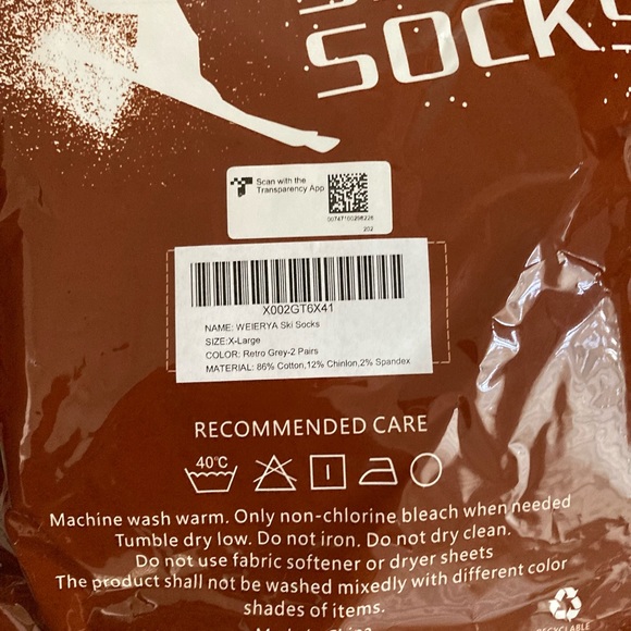 2 pairs NWT Weierya unisex ski socks, size S . L. XL. - Picture 9 of 11